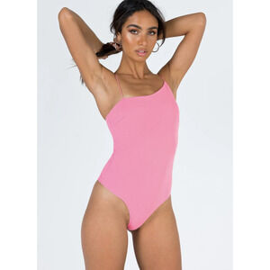 PRINCESS POLLY Evella Pink Bodysuit One Shoulder Small